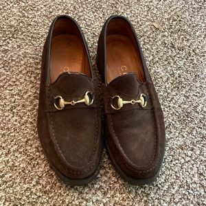 Gucci? Mens brown horsebit loafers
